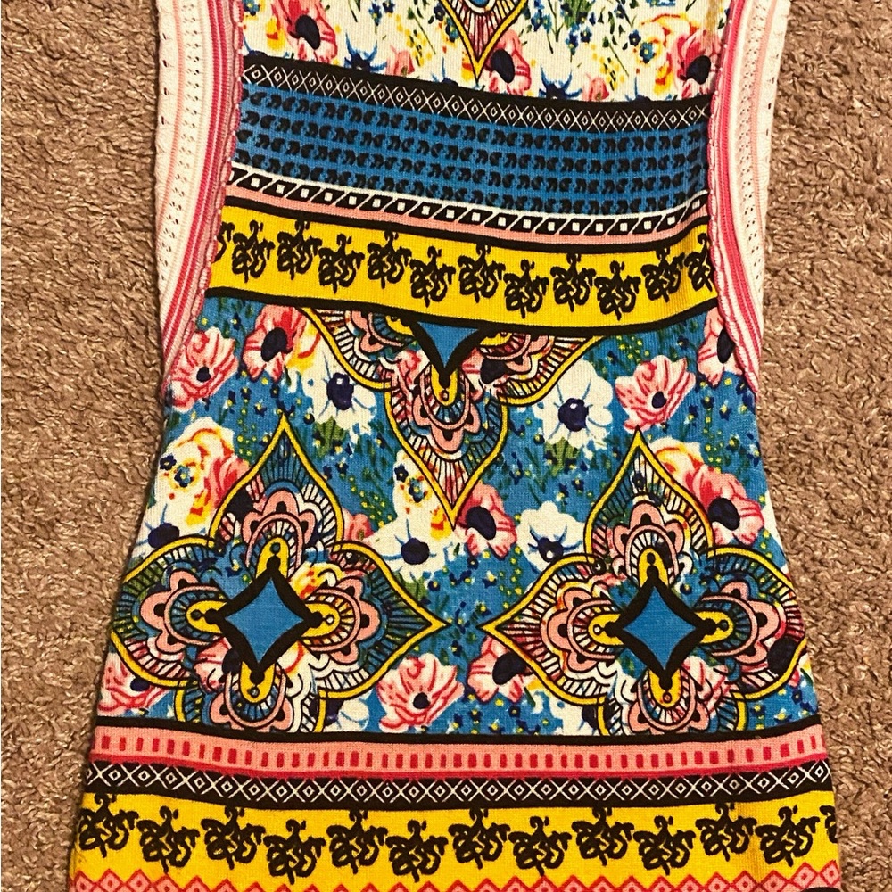Venus Sleeveless Sweater Dress XS Floral Bodycon Can fit a small lots of stretch - Picture 8 of 10